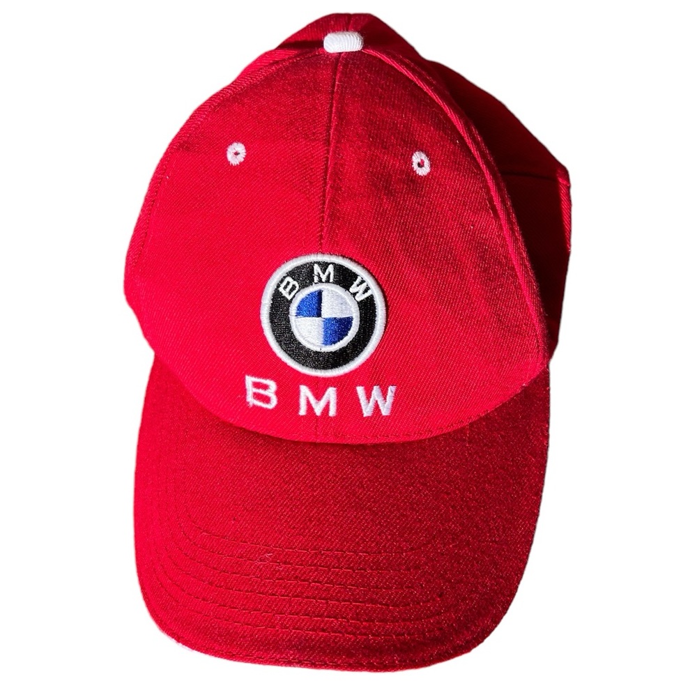 BMW Red Embroidered Logo Baseball Cap for Men
